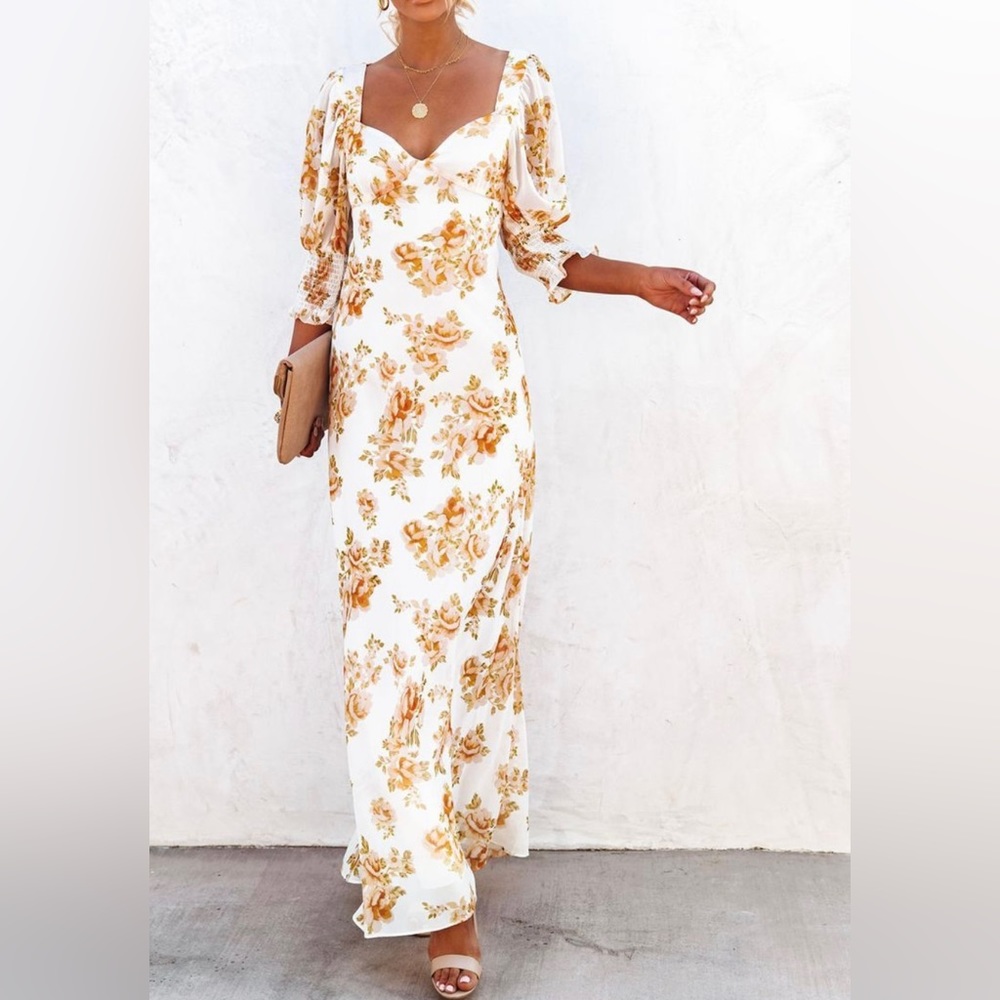 VICI Singalong Floral Puff Sleeve Maxi Dress